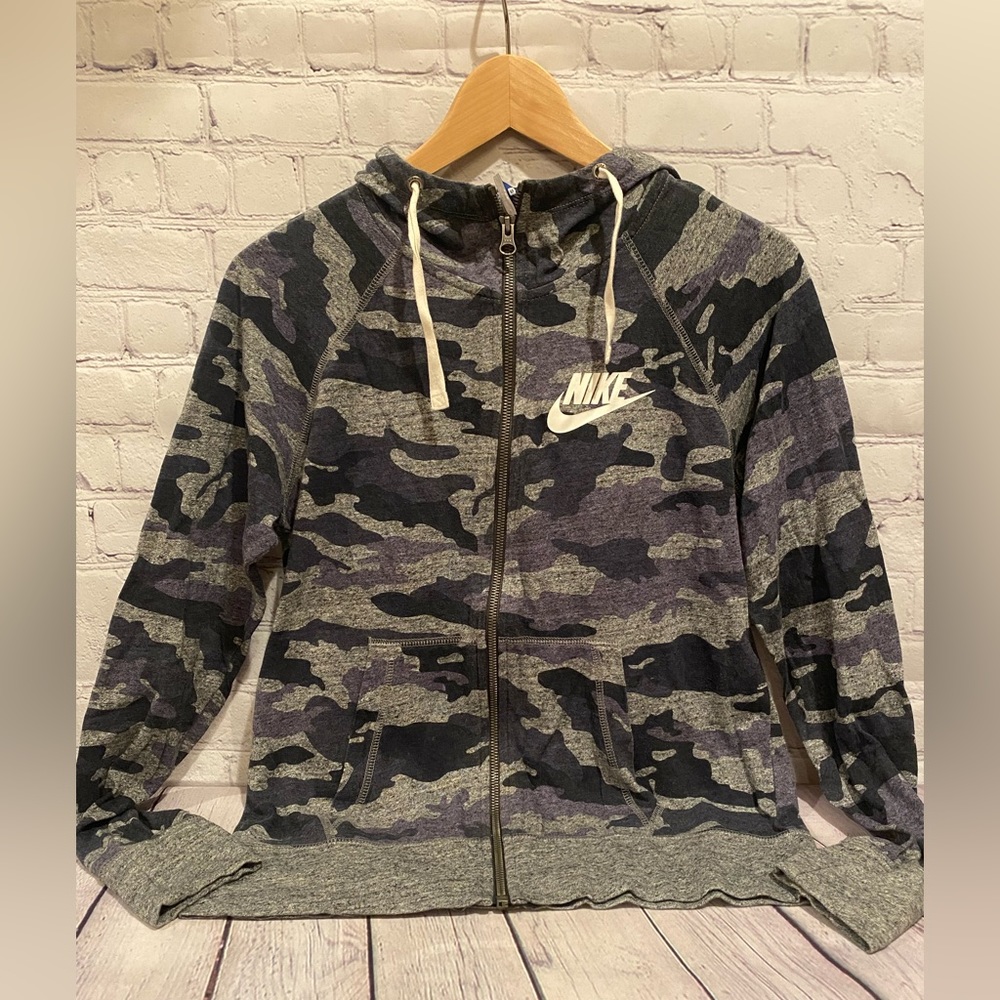 Nike Blue Camo Zip Hoodie